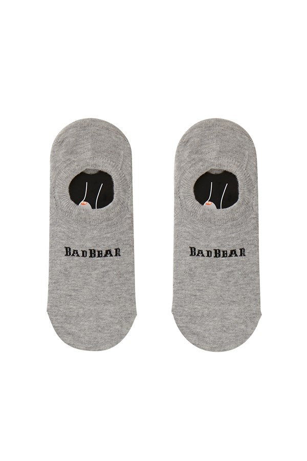 Unisex Text Print Grey Melange Socks