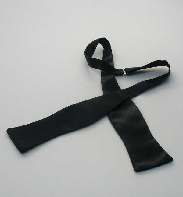 Band Black Satin Bow Tie