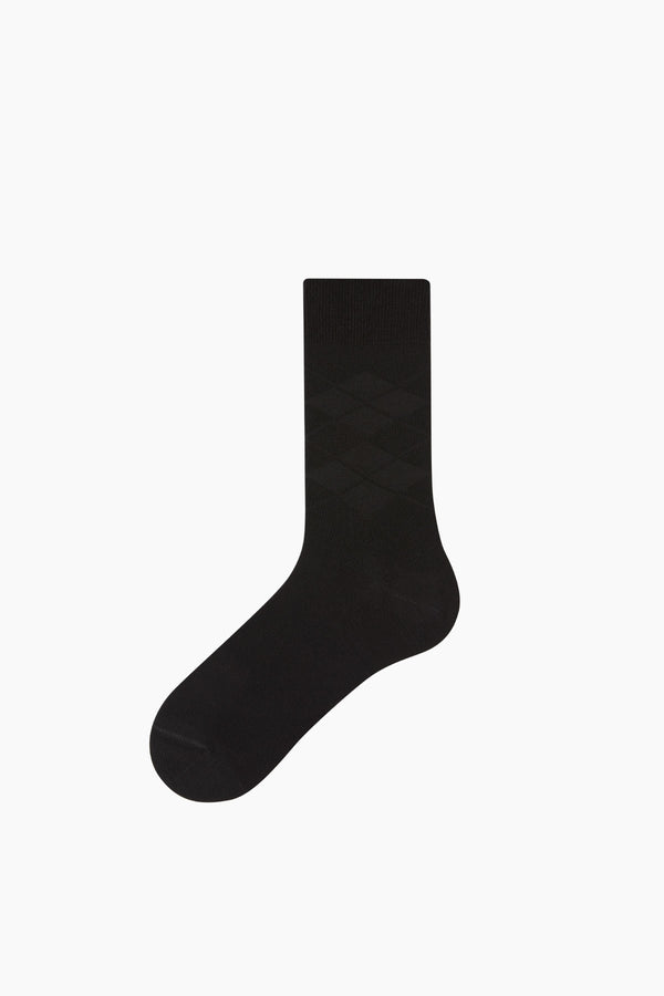 Men's Patterned Black Socks