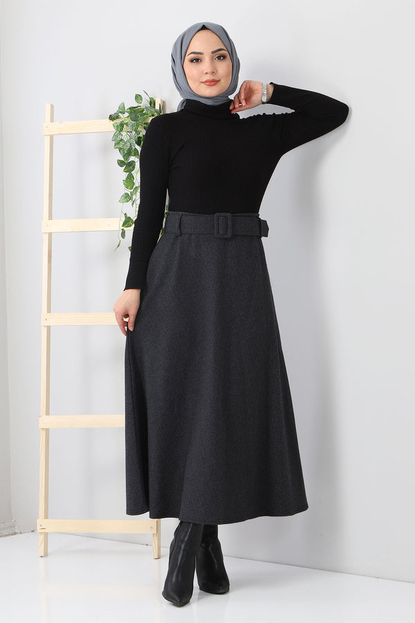 Women's Herringbone Pattern Smoky Skirt