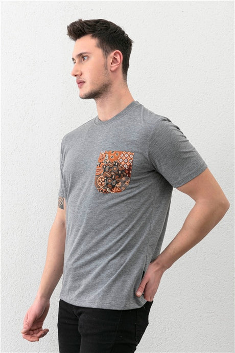 Grimelanj Erkek Baskı Cep Detaylı T-shirt