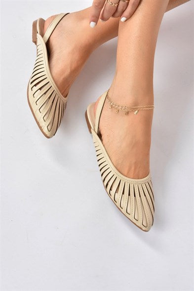 Women's Beige Flat Shoes