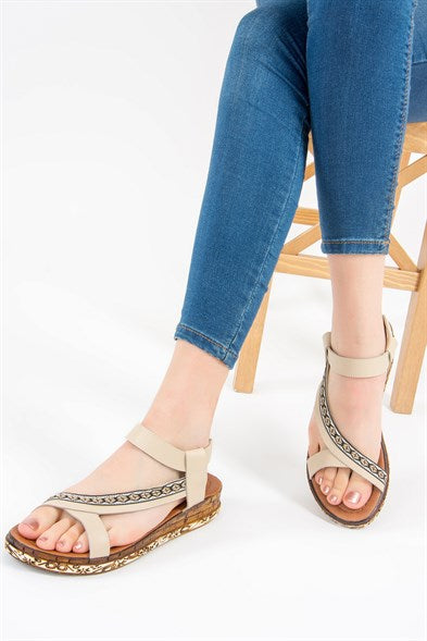Women's Beige Casual Sandals
