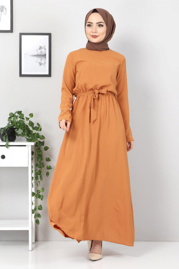 Women's Elastic Waist Cinnamon Aerobin Dress
