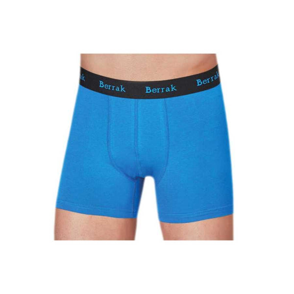 Men's Lycra Combed Cotton Blue Boxer