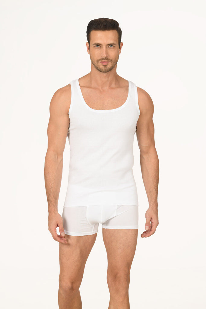 Men's Thick Strap White Camisole