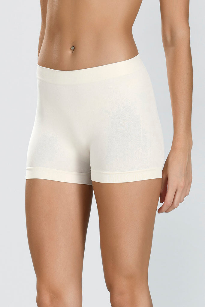 Women's White Seamfree Mini Shorts