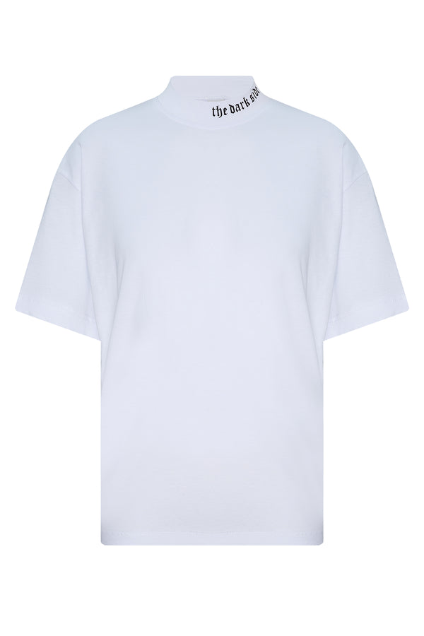 Men's Oversize Text Print White T-shirt