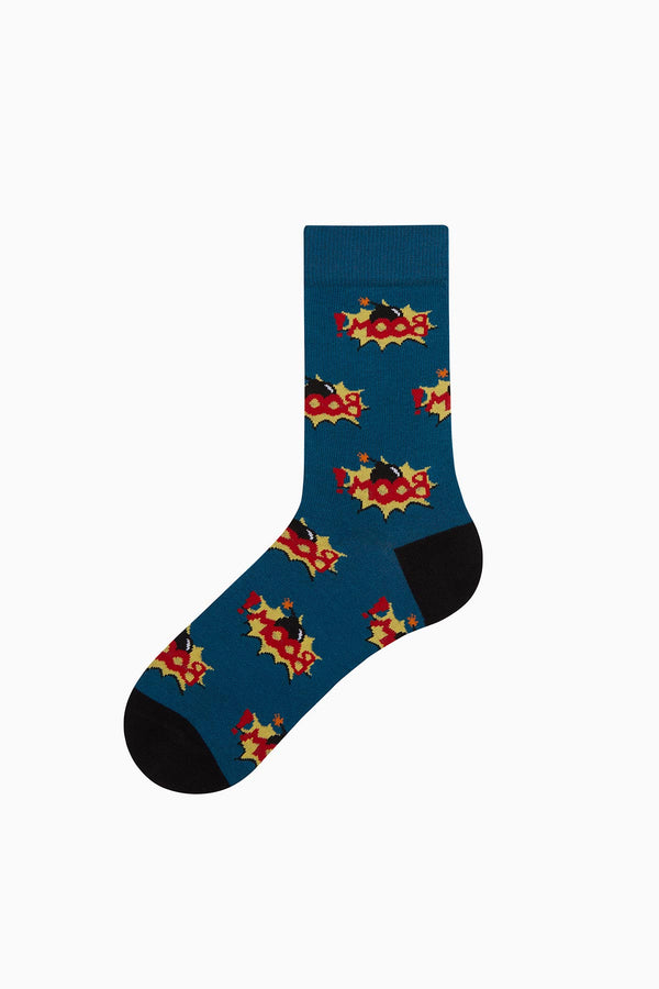 Men's Patterned Multi-color Socks