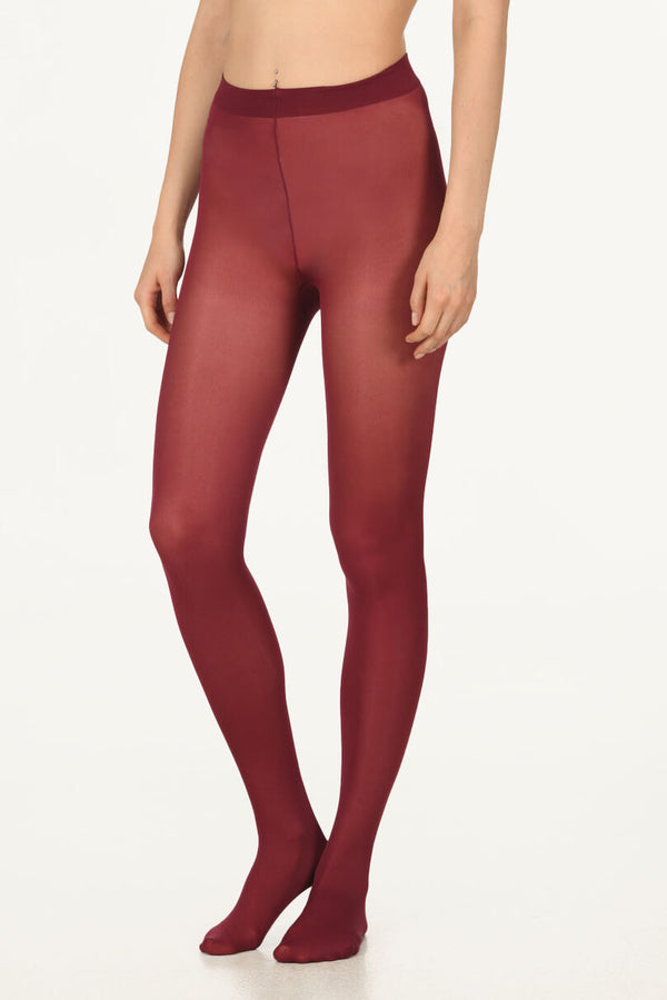 Women's Plain Claret Red Pantyhose