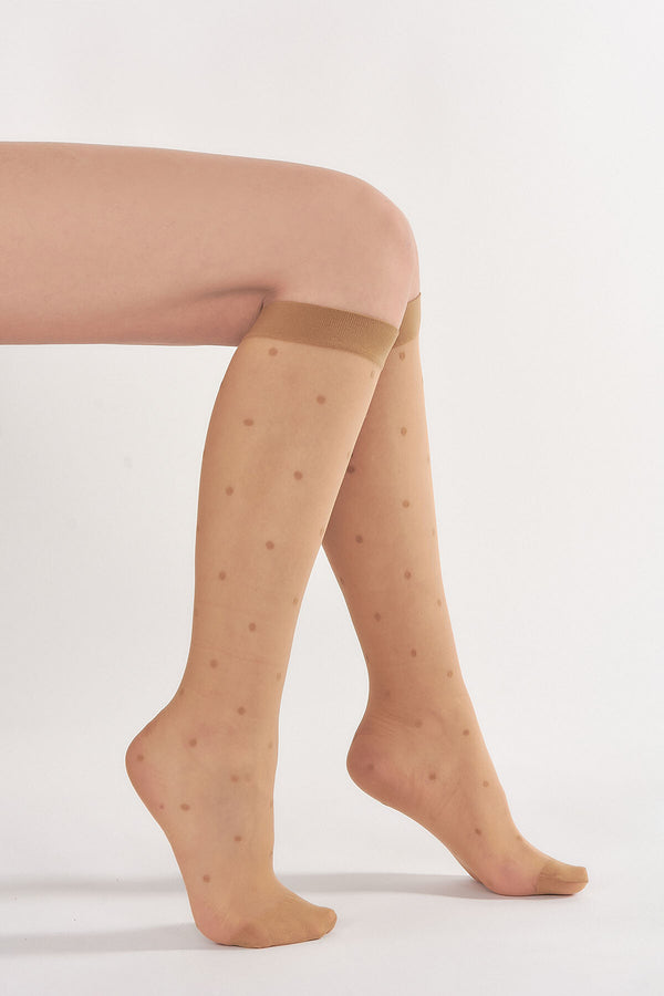 Women's Patterned Bronze Socks
