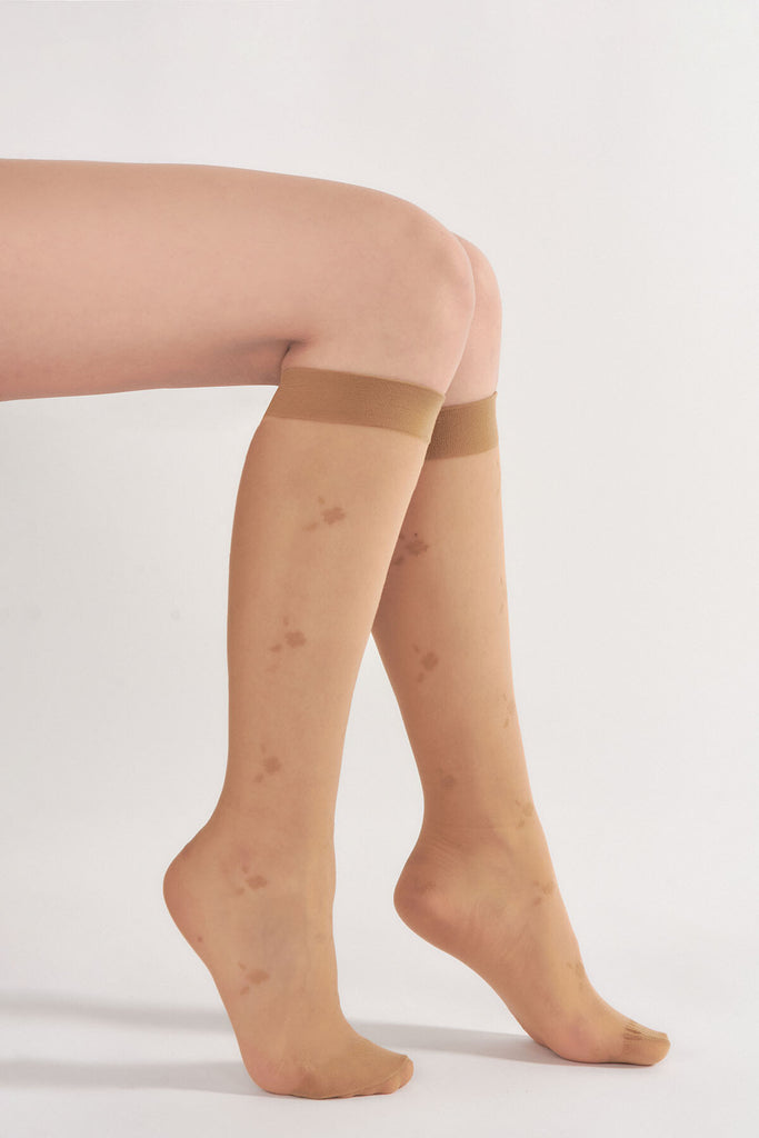 Women's Patterned Bronze Socks