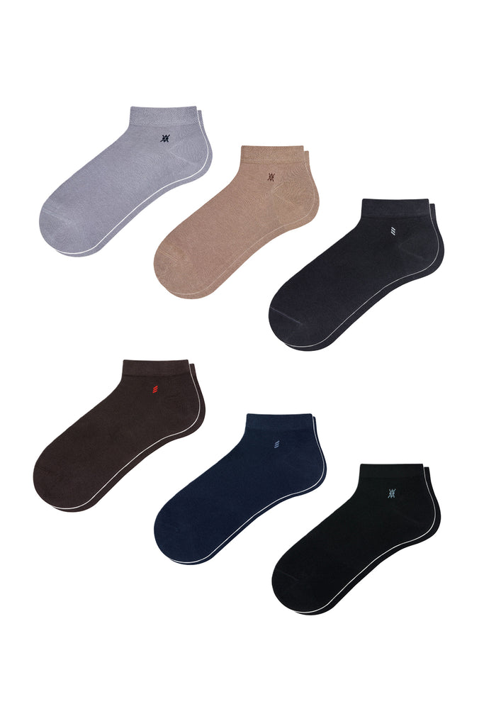 Men's Lycra Booties Socks - 6 Pairs