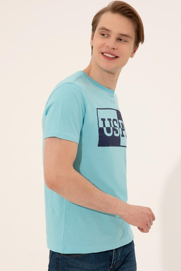 Men's Crew Neck Turquoise T-shirt