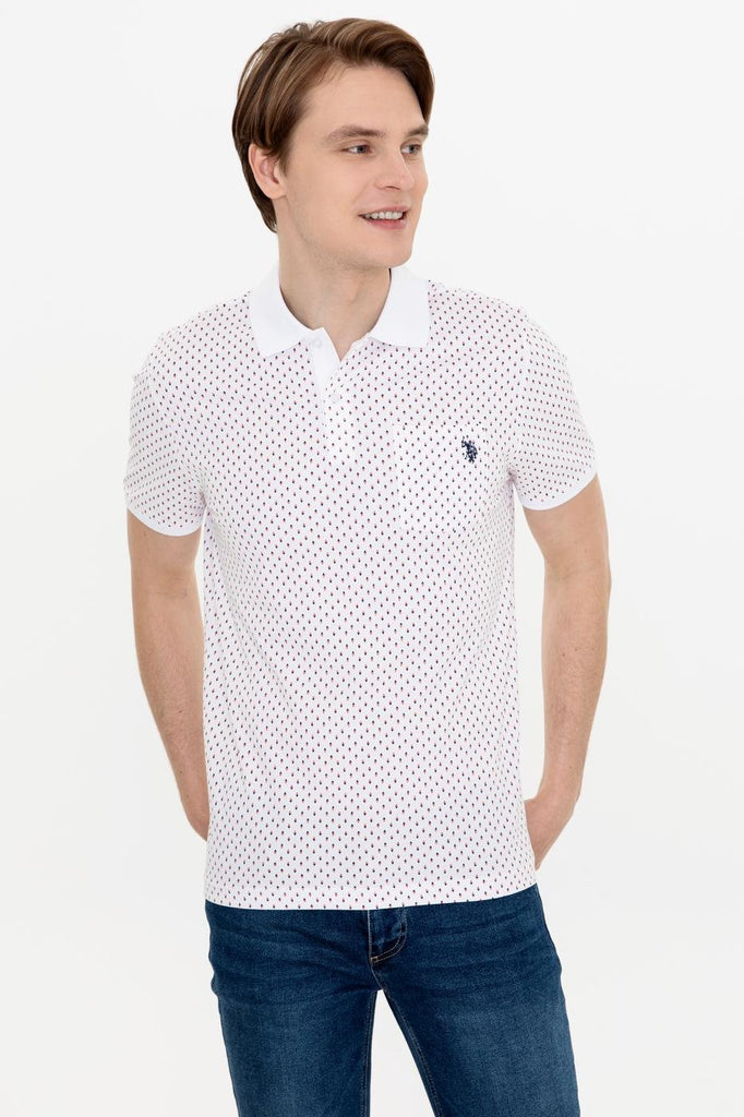Men's Polo Collar Patterned T-shirt