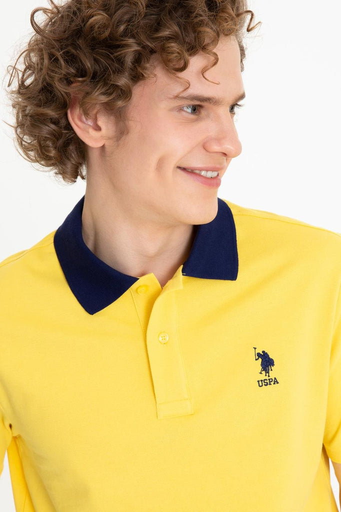 Men's Polo Collar Light Yellow T-shirt