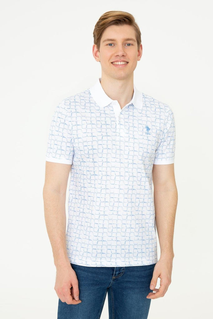 Men's Polo Collar Patterned T-shirt