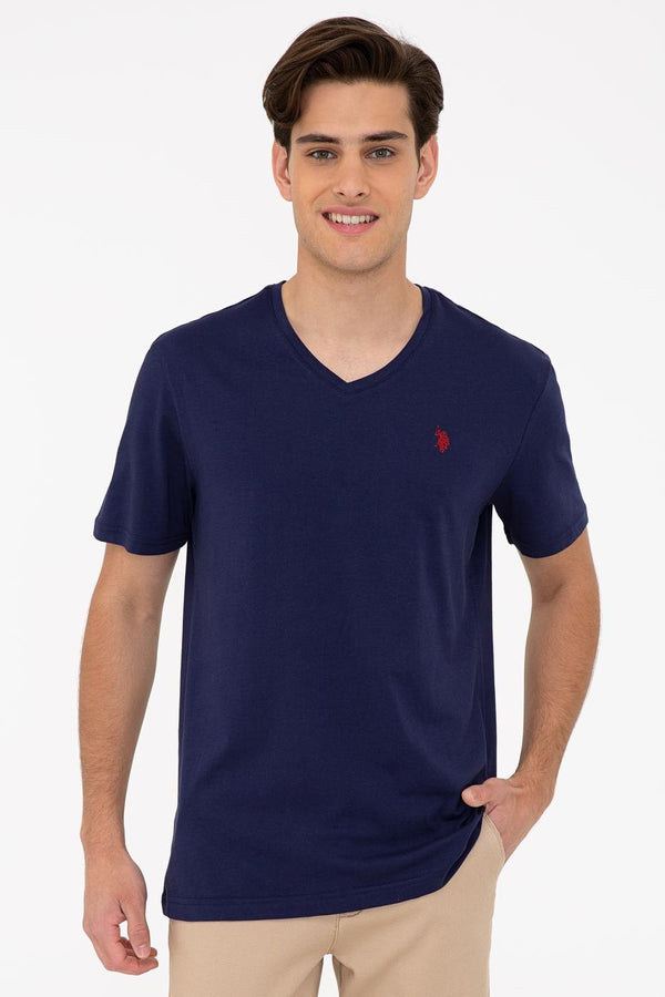 Men's Crew Neck Basic Navy Blue T-shirt