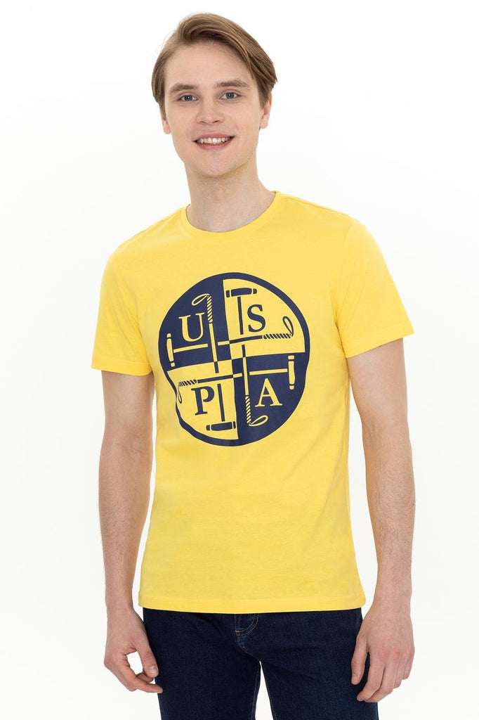Men's Crew Neck Light Yellow T-shirt