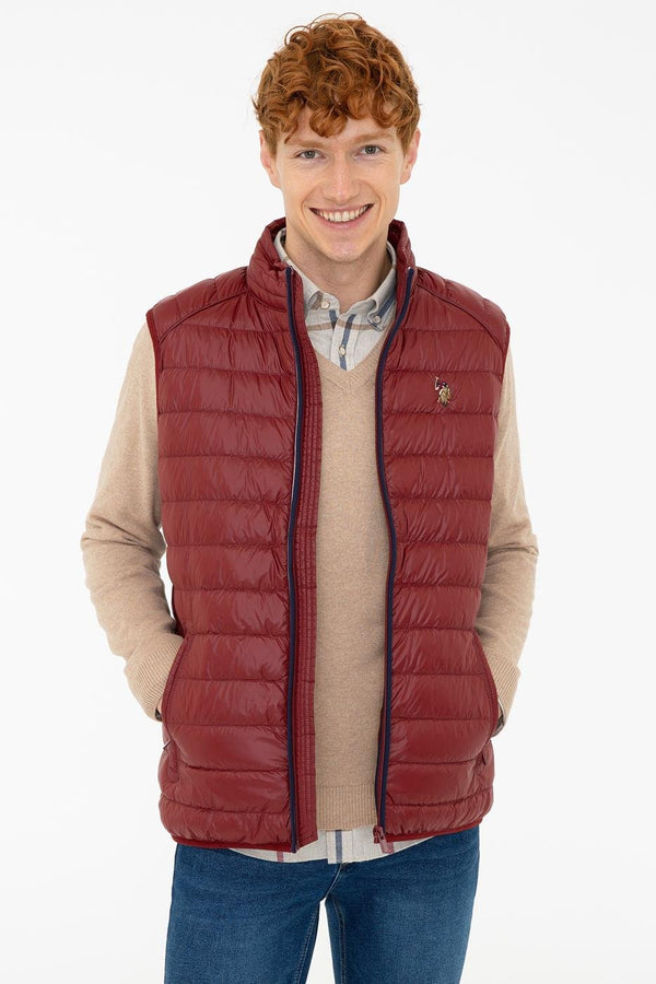 Men's Zipped Red Vest