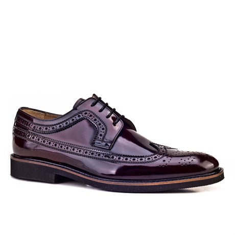 Men's Claret Red Leather Classic Shoes