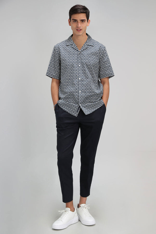 Men's Navy Blue Tailored Fit Chino Pants