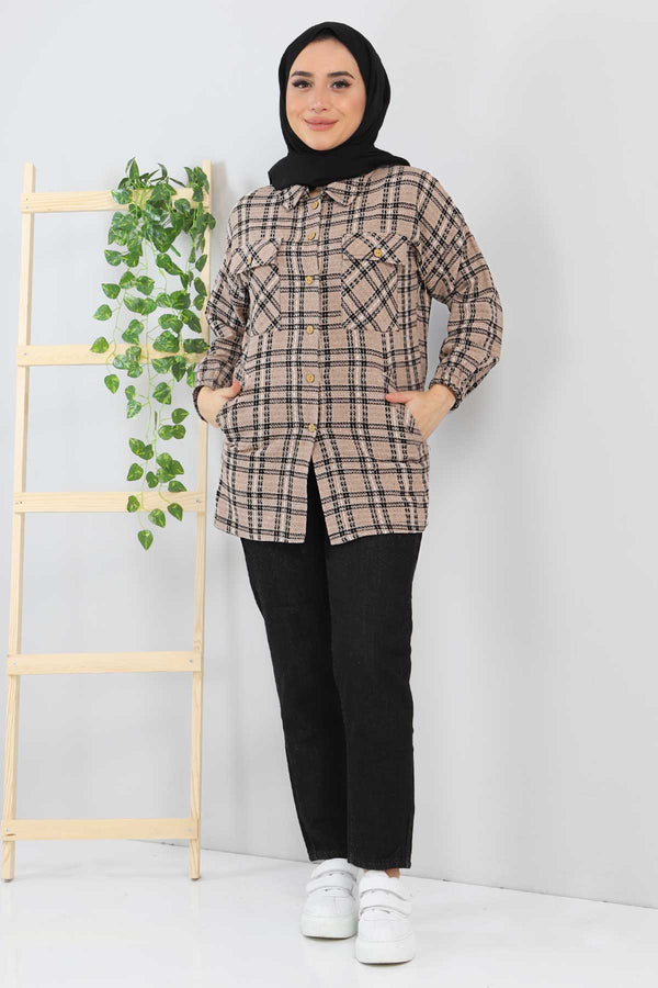 Women's Pocket Mink Shirt Jacket