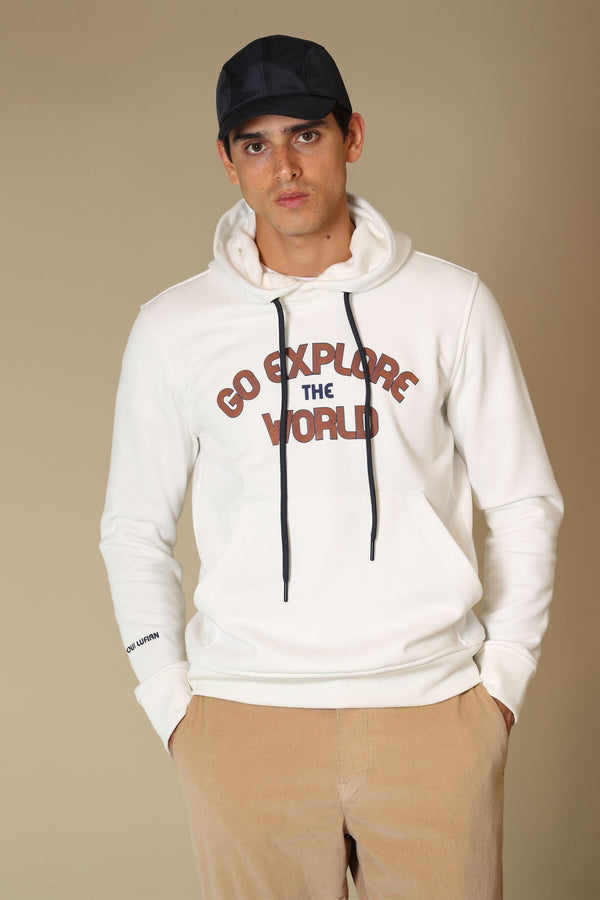 Men's Text Print Off-White Sweatshirt