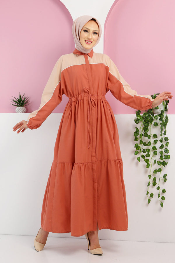 Women's Salmon Long Dress