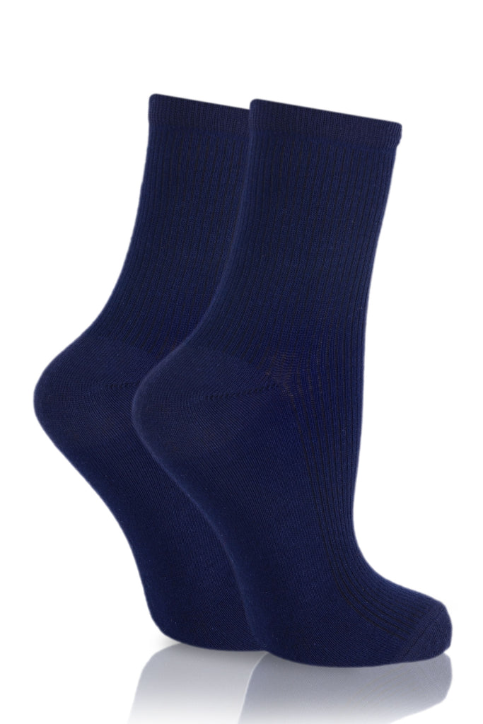 Unisex Navy Blue Plain Socket Socks