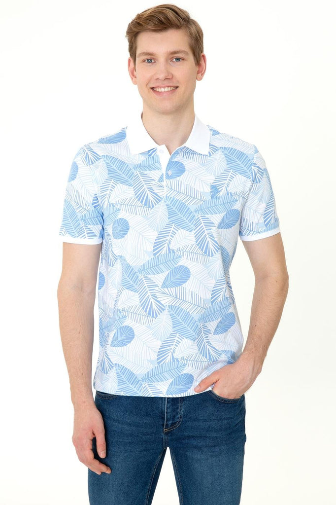 Men's Polo Collar Patterned T-shirt