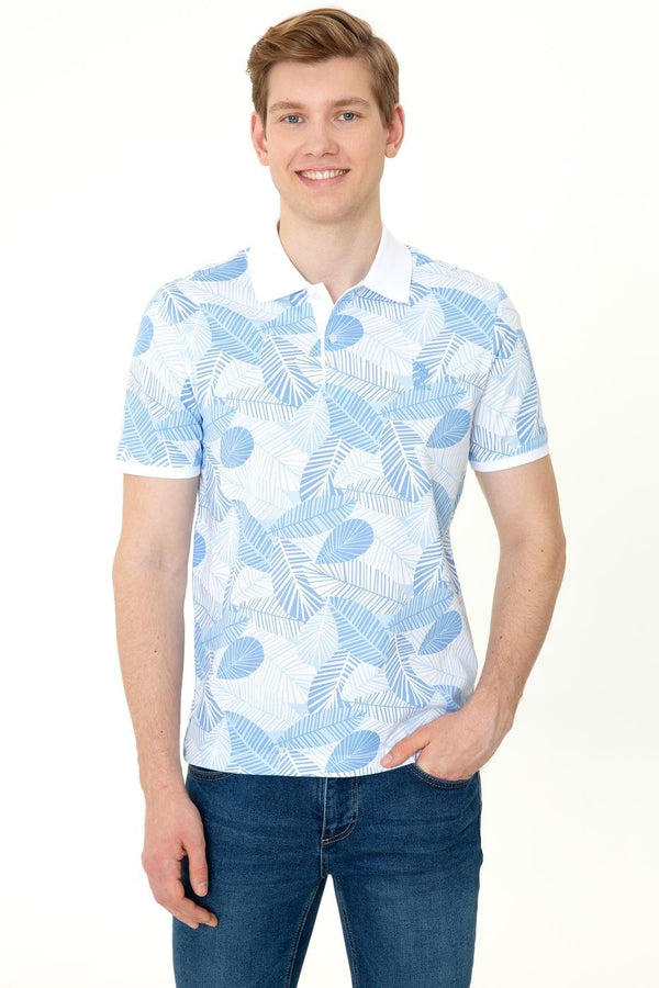 Men's Polo Collar Patterned T-shirt