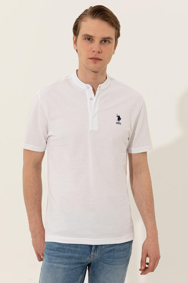 Men's V Neck White T-shirt
