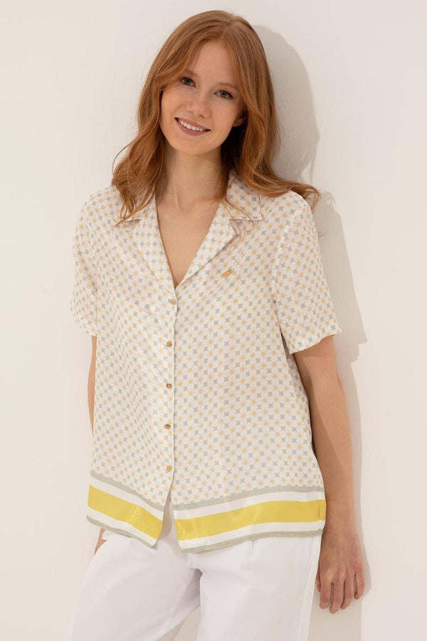 Women's Short Sleeves Patterned Shirt