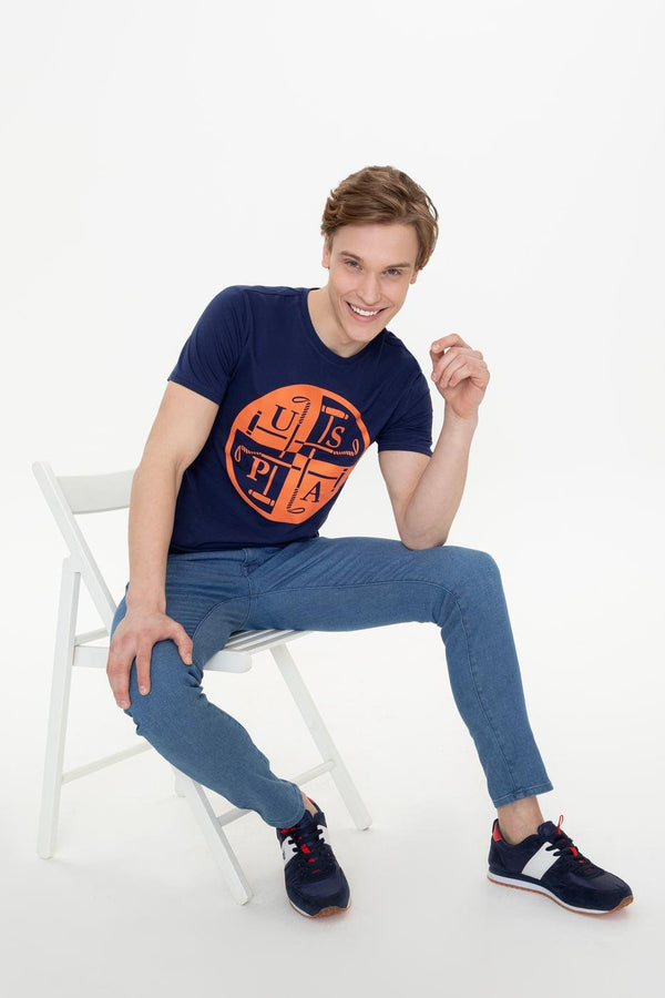 Men's Crew Neck Navy Blue T-shirt