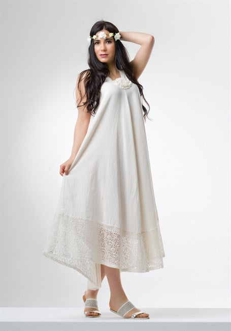 Women's Cream Long Dress