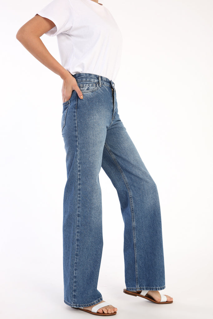 Women's High Waist Blue Jeans