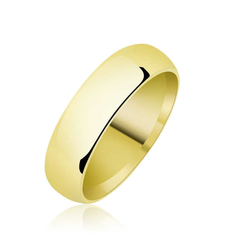 Unisex Gold Plated Silver Wedding Ring - 5 mm