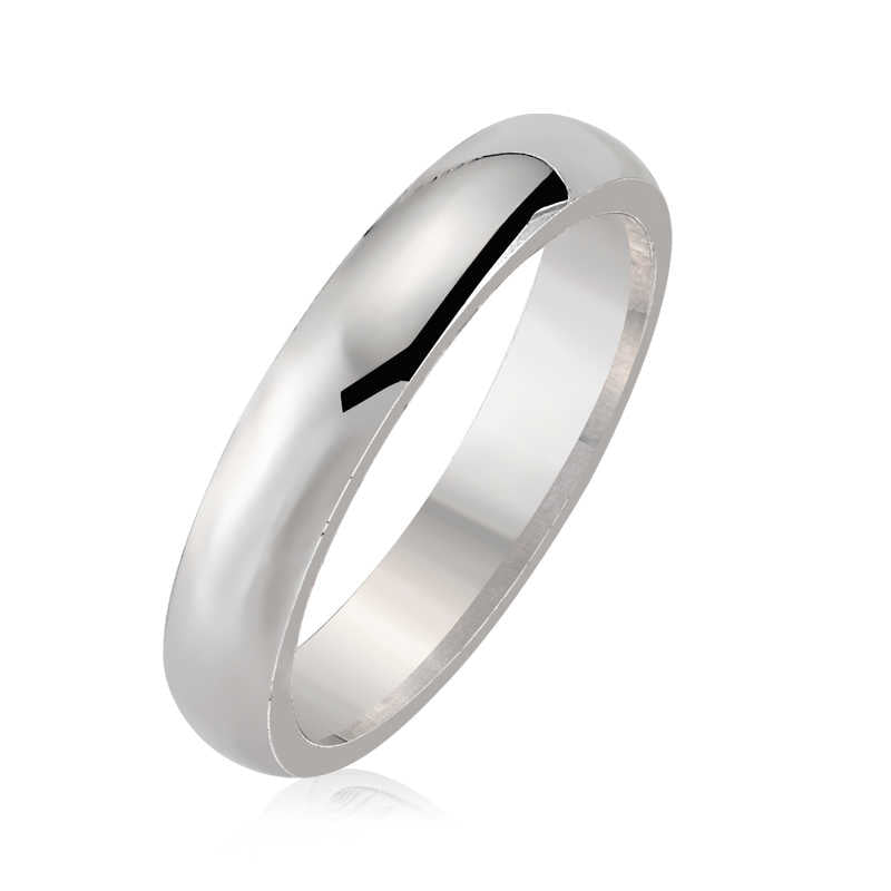 Men's Plain Silver Wedding Ring- 4 mm