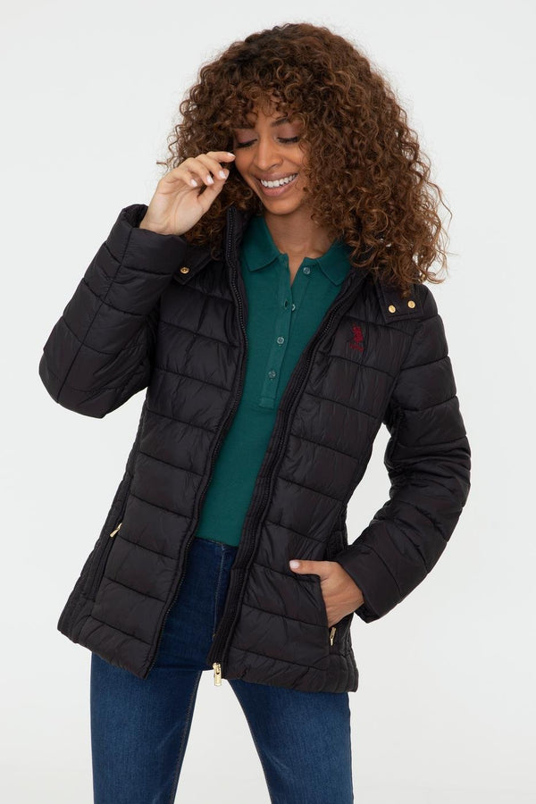 Women's Zipped Pocket Black Coat