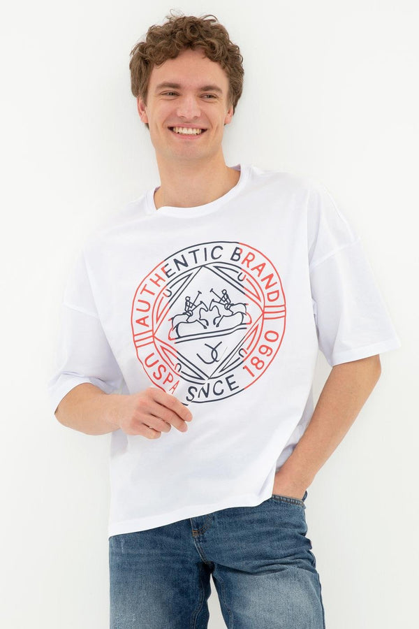 Men's Oversize Crew Neck White T-shirt