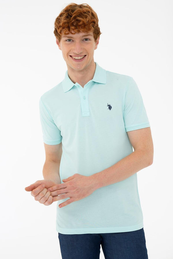 Men's Polo Collar Basic Nile Green T-shirt