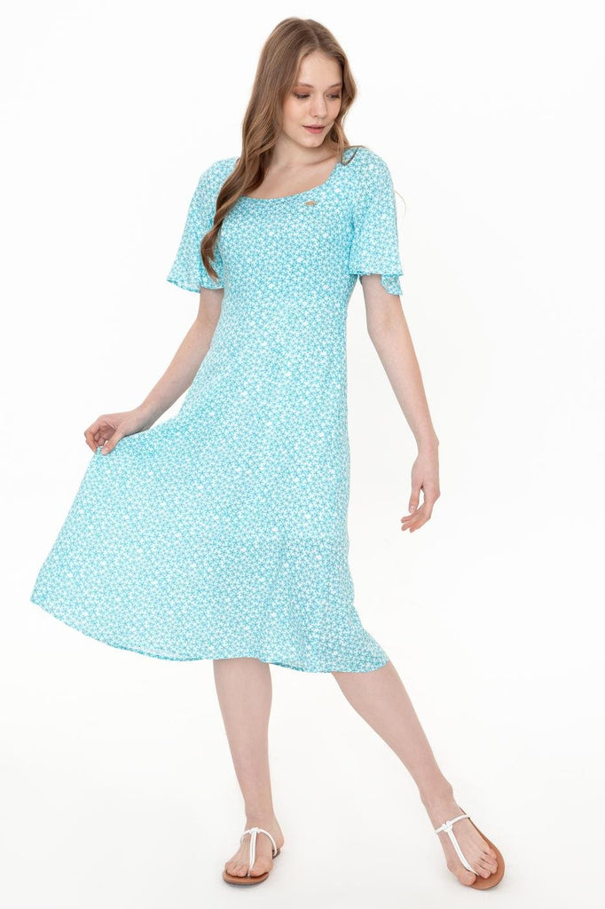 Women's Patterned Green Dress