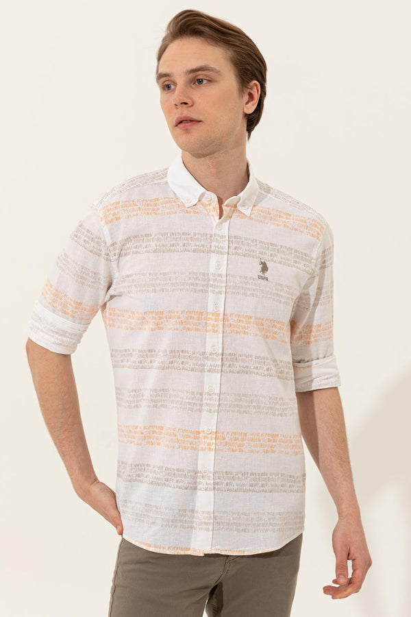 Men's Long Sleeves Striped Shirt