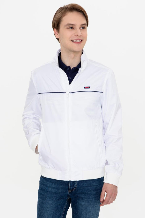 Men's Zipped White Coat