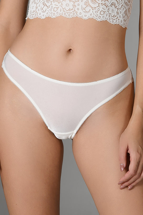 Women's Lace Detail Ecru Panty