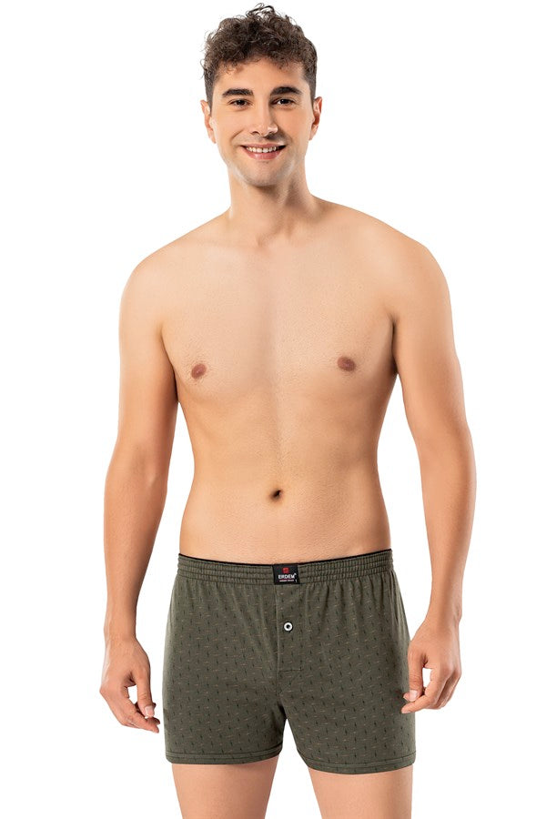 Men's Patterned Combed Cotton Boxer