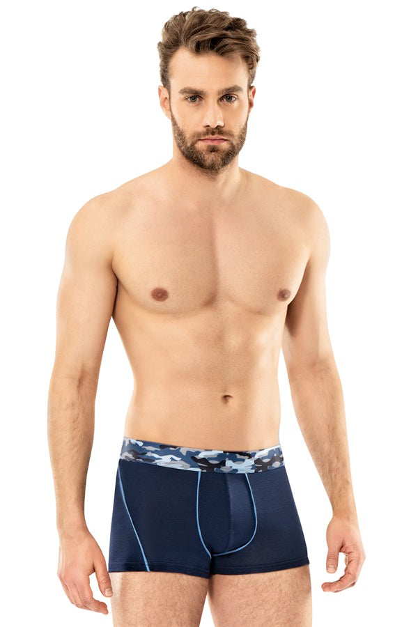 Men's Camouflage Pattern Navy Blue Boxer