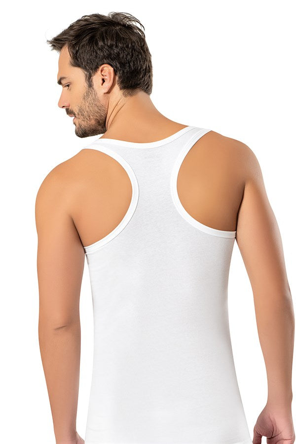 Men's White Sleeveless Undershirt
