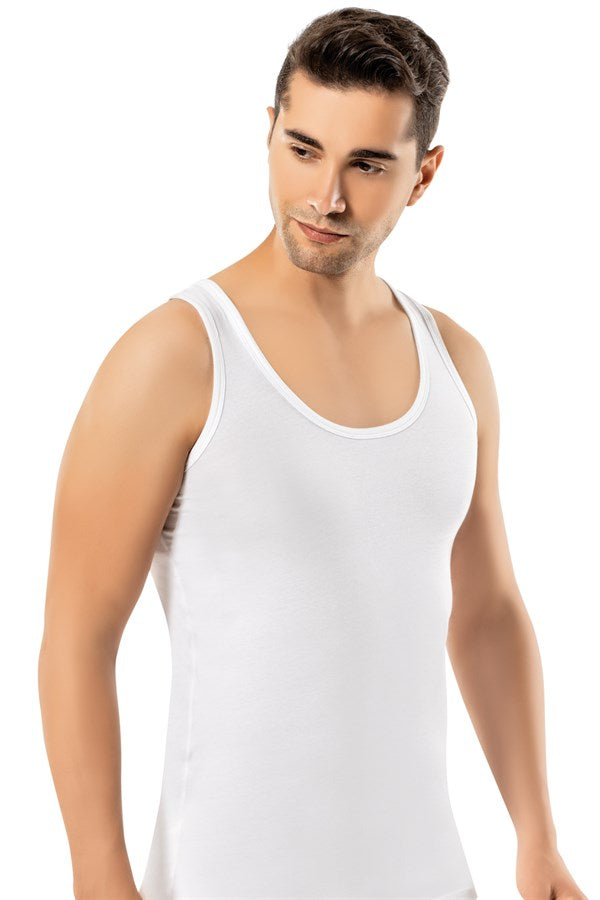Men's White Sleeveless Undershirt